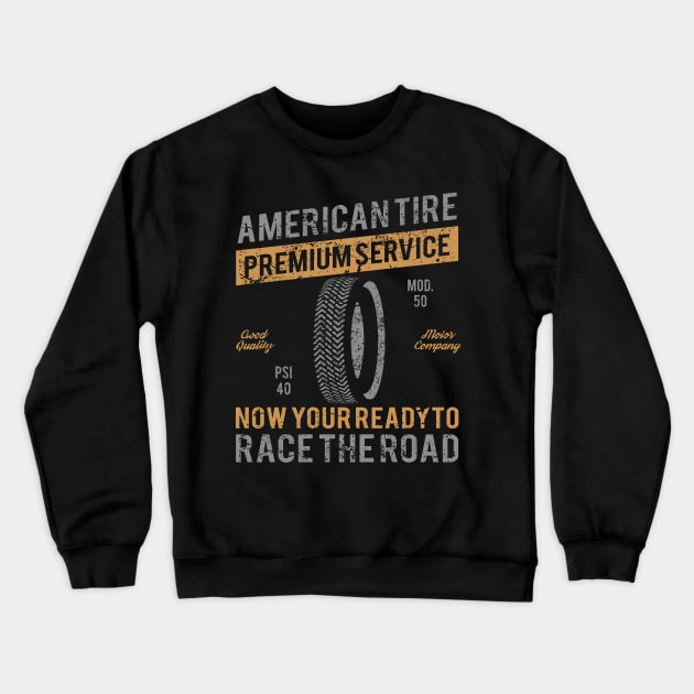 American Tire Race Company Crewneck Sweatshirt by JakeRhodes